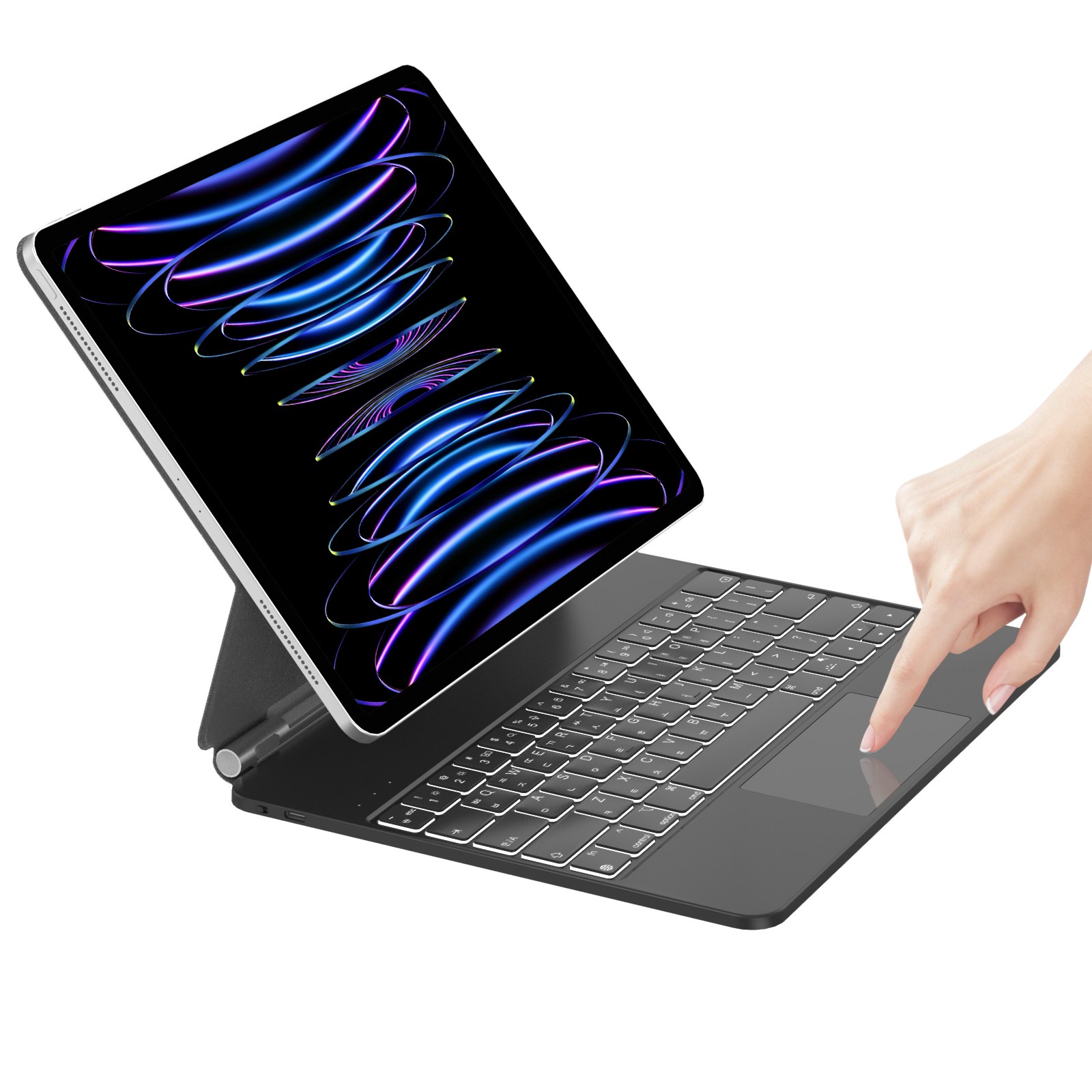 HOU 아이패드 호환 매직키보드 프로M4 1/2/3/4세대 에어6/5/4 M2 11/12.9인치 10세대  한글각인 키보드 129,000원