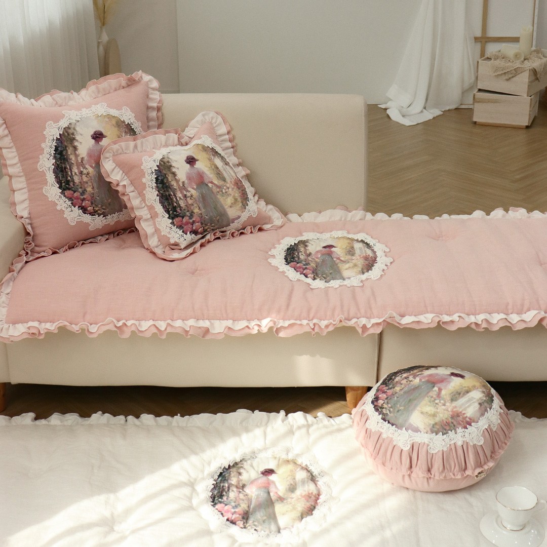 프로방스 린넨 프릴 고급 3인 4인 돌 다용도 쇼파패드 매트 117,400원