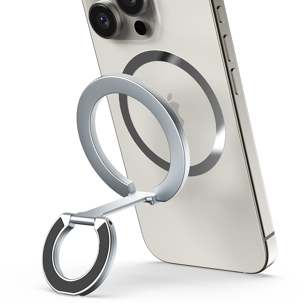 신지모루 3in1 맥세이프 M 듀얼링고 스탠드 휴대폰 거치대, 실버, 1개 11,900원