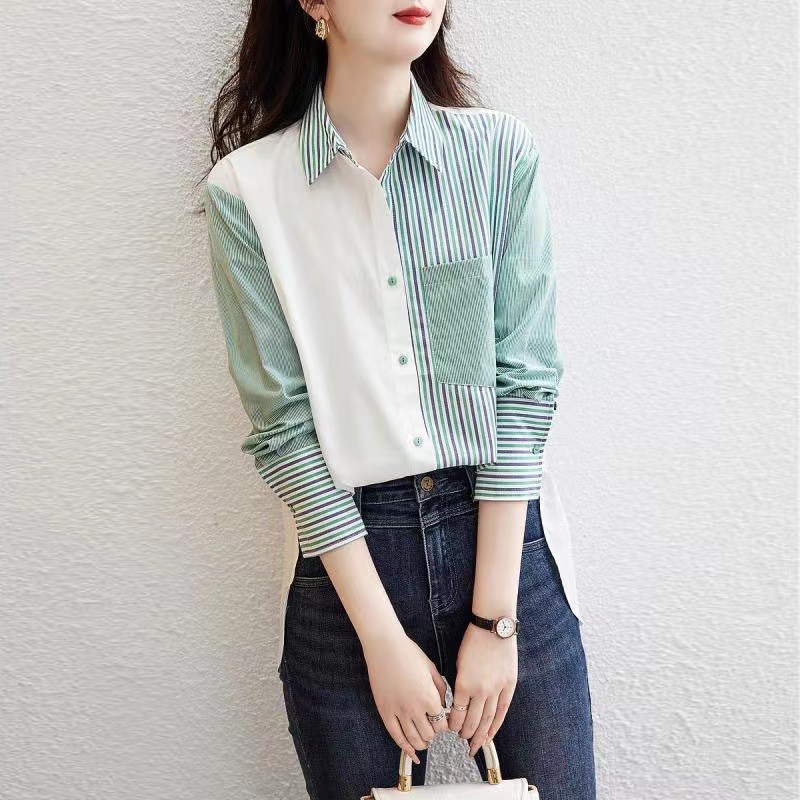 루스리더 여성 스트라이프 셔츠 블라우스 루즈핏 오피스룩 RZS13 29,300원