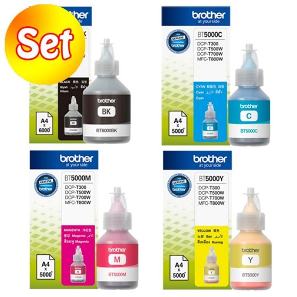 브라더 BT6000 정품잉크 4색 세트 DCP T500W 카트리지 대용량 재생 토너 잉크 프린터 완제품 호환 레이저 75,650원