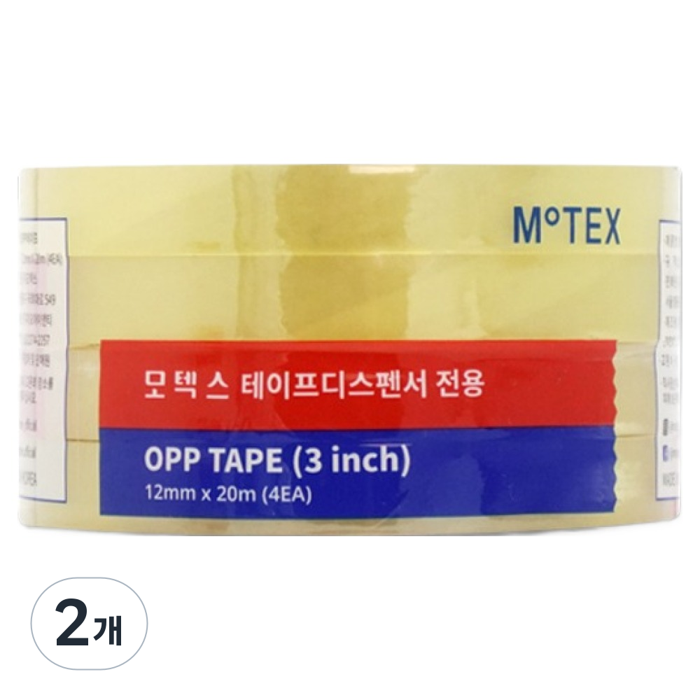 모텍스 테이프 디스펜서 전용 OPP테이프 12mm x 20m, 단일색상, 2개 3,350원