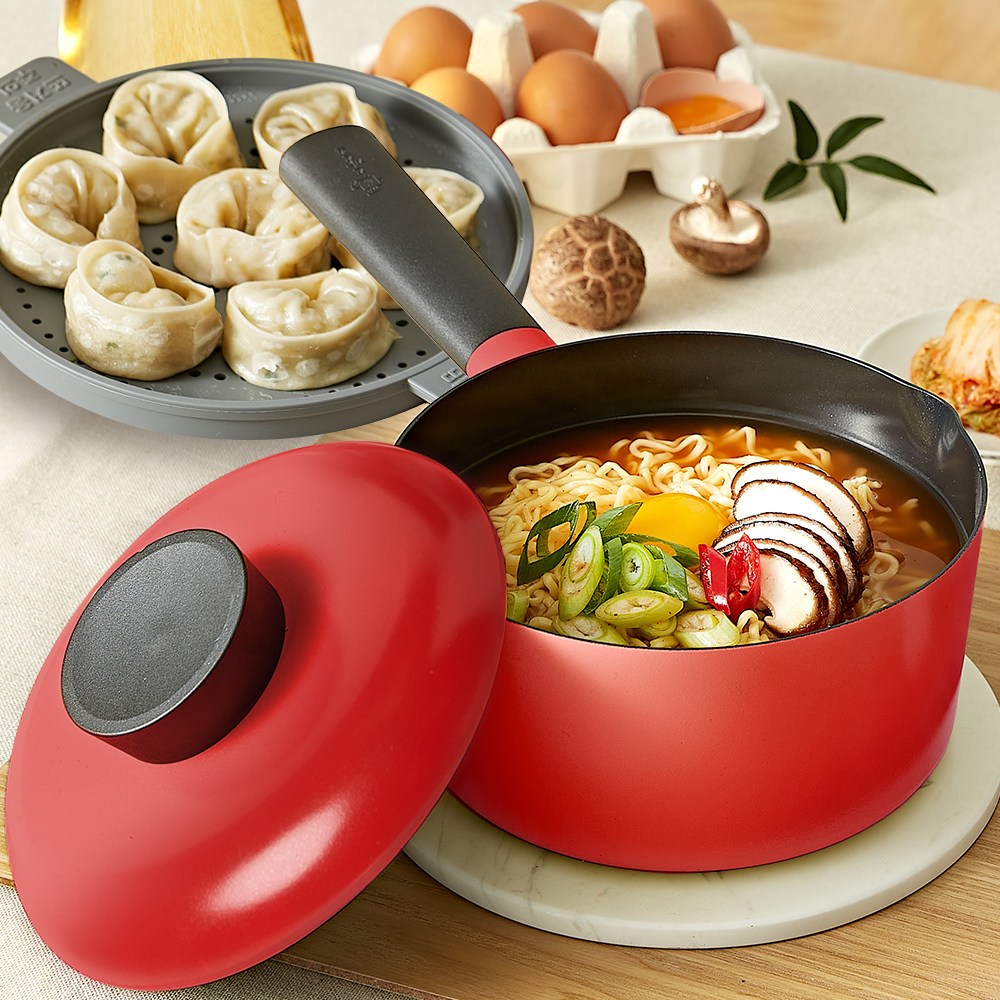 네오플램 인덕션 라면 냄비 18cm 찜기 나눔뚜껑 3종세트 35,110원