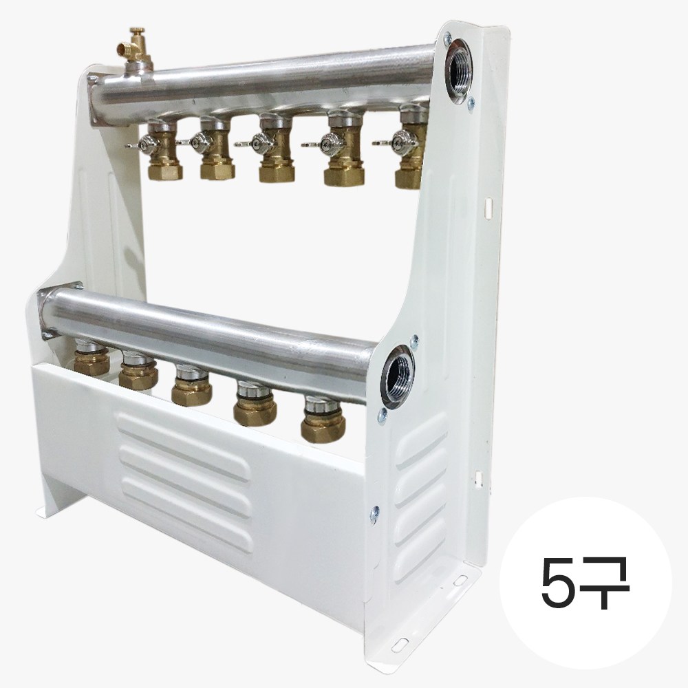 온수 분배기 20A 가스용 5구 난방 가스보일러 스텐분배기 공바 배관 연결 완제품 엑셀, 1개 66,630원