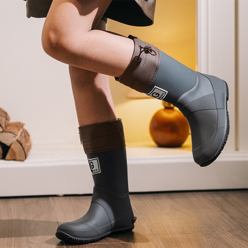 완전방수 접이식 레인부츠 남녀커플 투게더 등산 캠핑 장마 논슬립 장화 초경량 조절끈, 현재가 19,800원