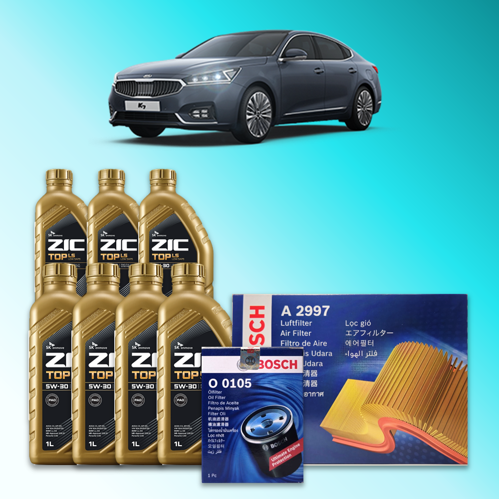 올 뉴 K7 (YG) 3.0 가솔린 엔진오일세트 SK 지크 탑 LS 5W30 (ZIC TOP LS) 121,300원