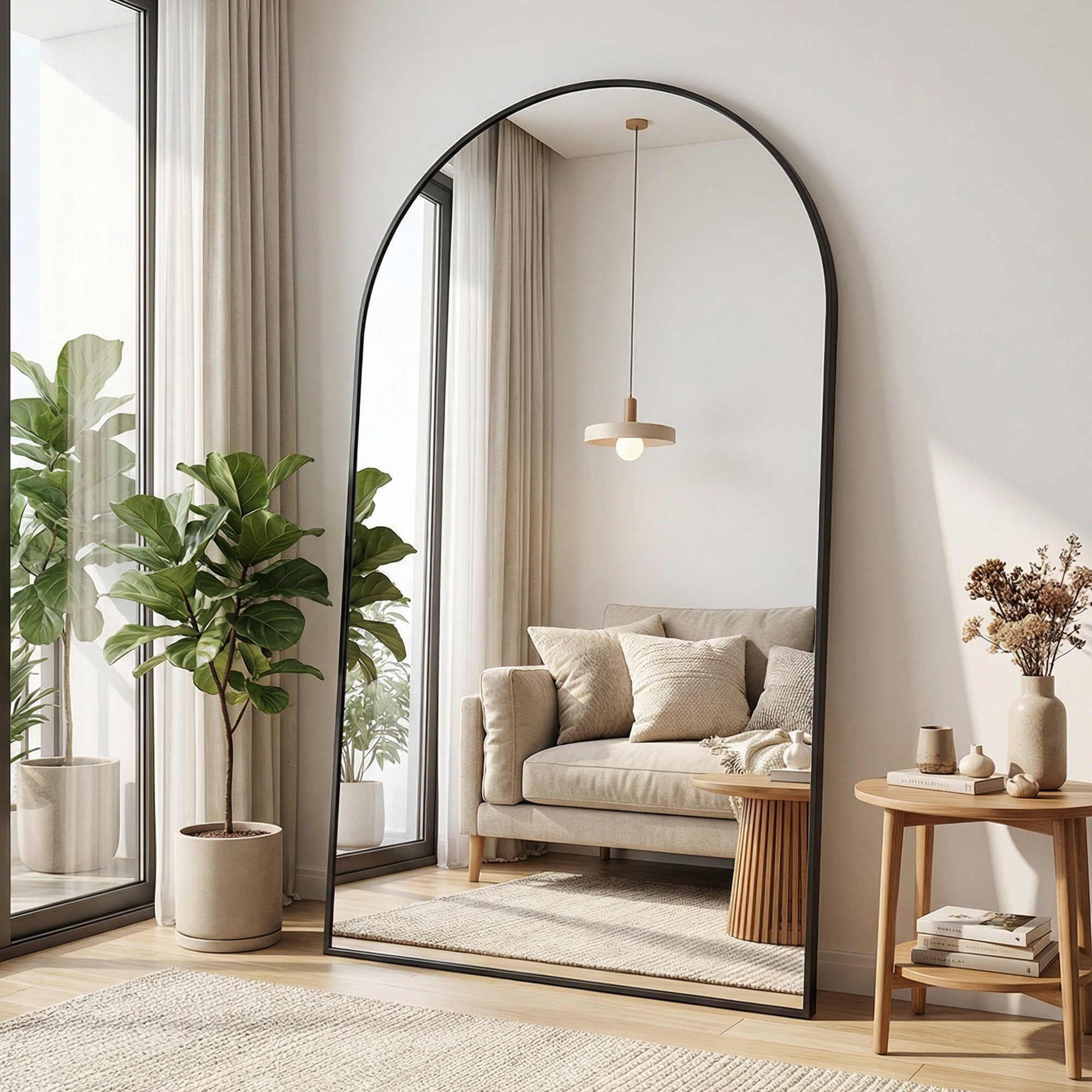 국내발송 당일출고 안토크 초대형 아치형 전신거울 거치 스탠드 지지대 이동식 원룸 미용실용 전신경 1800x1100, 블랙, 현재가 199,980원