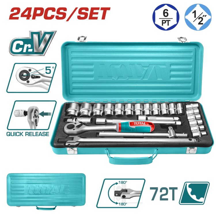 토탈 복스대세트 24pcs 1/2in Cr-V THT121242 86,600원