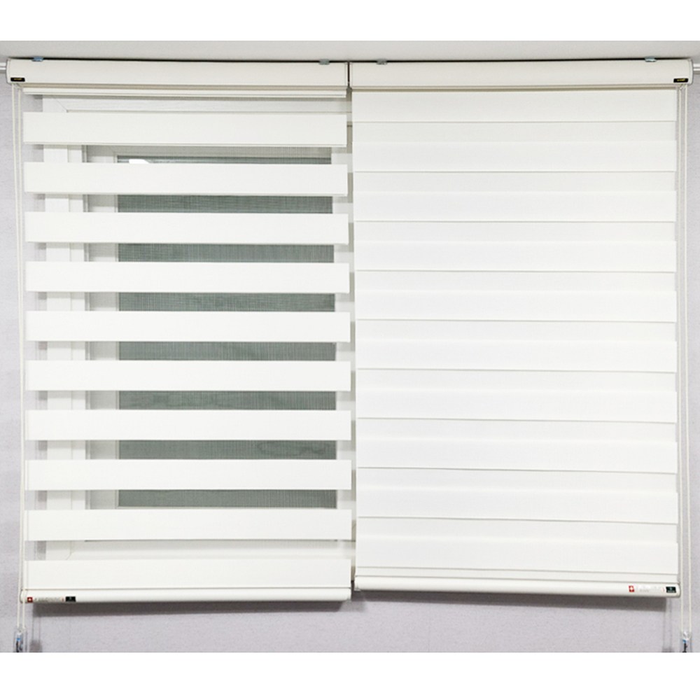 위즈덤 국내제작 럭셔리 화이트 우드룩 콤비블라인드 도톰하고 세련된 디자인 햇빛 차단 OK 브라인드/커튼/커텐 80,400원