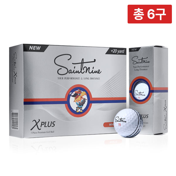 세인트나인 NEW X 플러스 2.0 비공인 고반발 3피스 6구 유광 골프공 고반발 비거리 증가, 1박스, 6개입, NEW X플러스 2.0 유광 화이트 24,300원