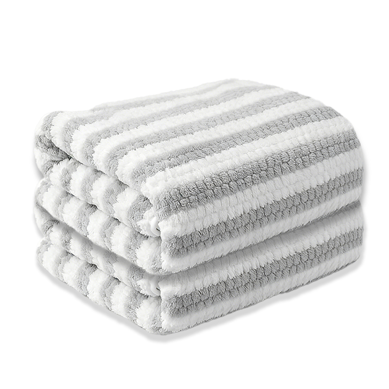 Craftsy 고급 줄무늬 극세사 호텔 대형수건 40수 샤워타올 바스타올 비치타월 목욕타올 고흡수력 수건, 2개, 회색 11,800원