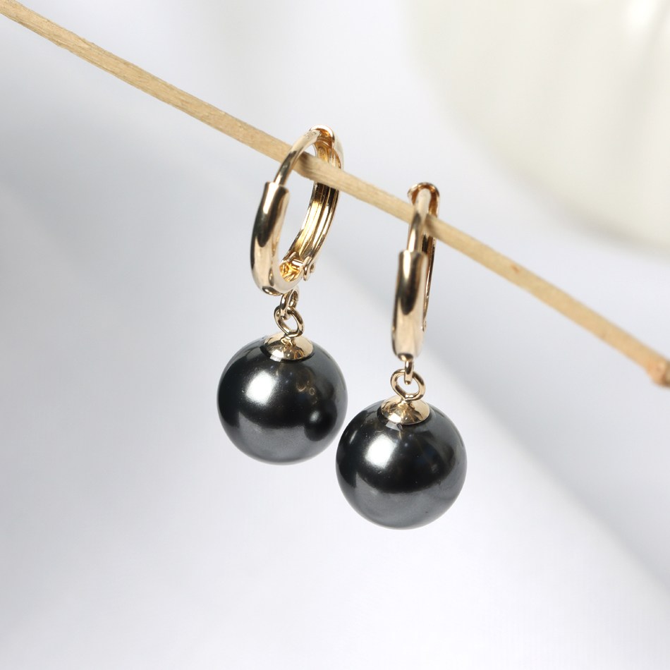 오로프 전체 14K 금 프리미엄 블랙 흑진주 딸랑이 원터치 링 귀걸이 1쌍 209,060원