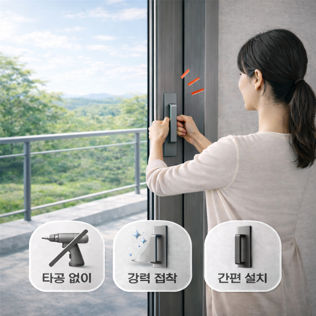 디피리빙 강력 접착 무타공 손잡이, 그레이, 2개 10,900원