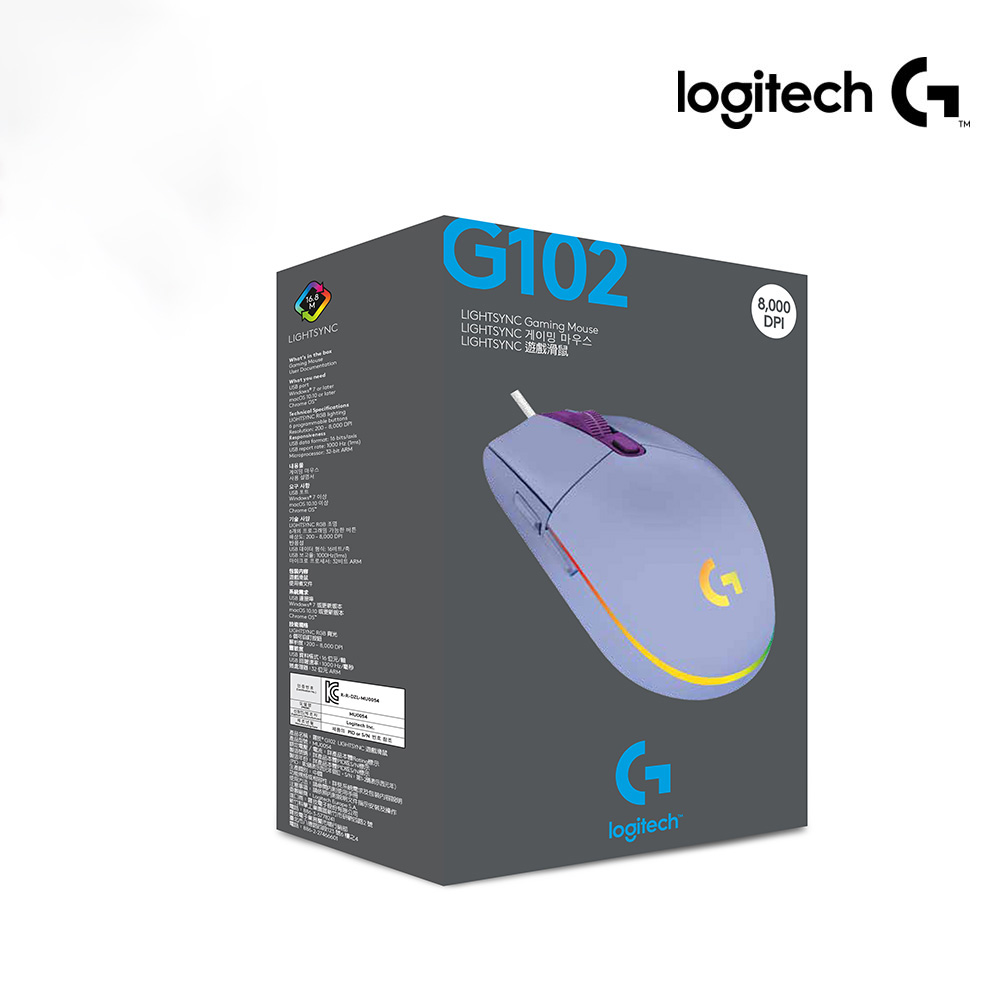 로지텍 G102IC 2세대 LIGHTSYNC 게이밍 유선마우스 벌크 MU0054 32,900원