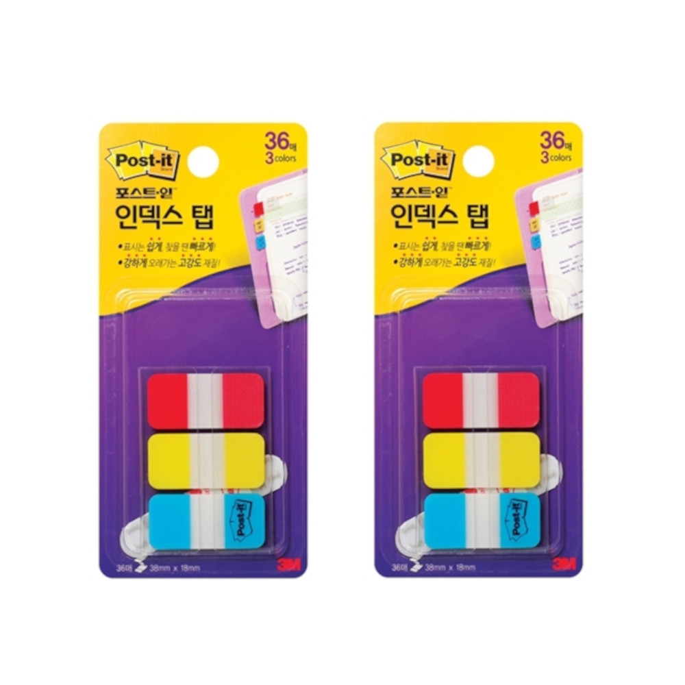 3M 포스트잇  플래그 인덱스탭 분류용 파일 바인더용 686SS-BRY 38x18mm 12매x3색(2개입) 12,400원