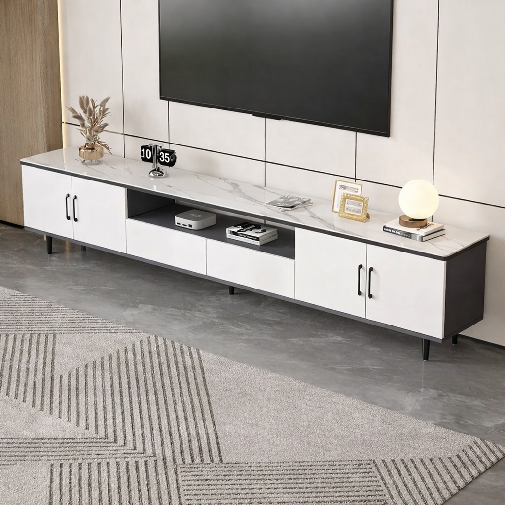 거실용 모던 심플 수납형 아파트 다용도 TV 장식장, 회색+하얀색 316,000원