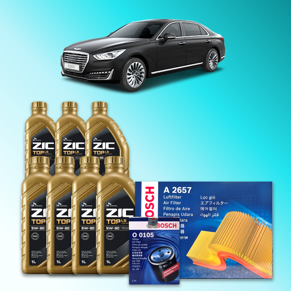 EQ900 (HI) 3.8 가솔린 엔진오일세트 SK 지크 탑 LS 5W30 (ZIC TOP LS) 119,900원
