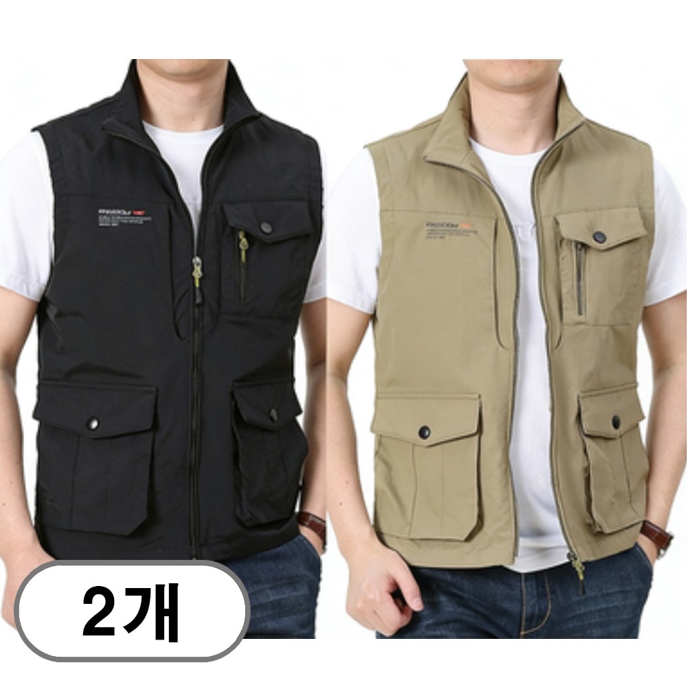 차쿠 1+1 남성 캐주얼 포켓 집업 조끼 하이넥 멀티조끼 빅사이즈 베스트 낚시조끼 캠핑조끼 작업조끼 기모 4계절 40,800원