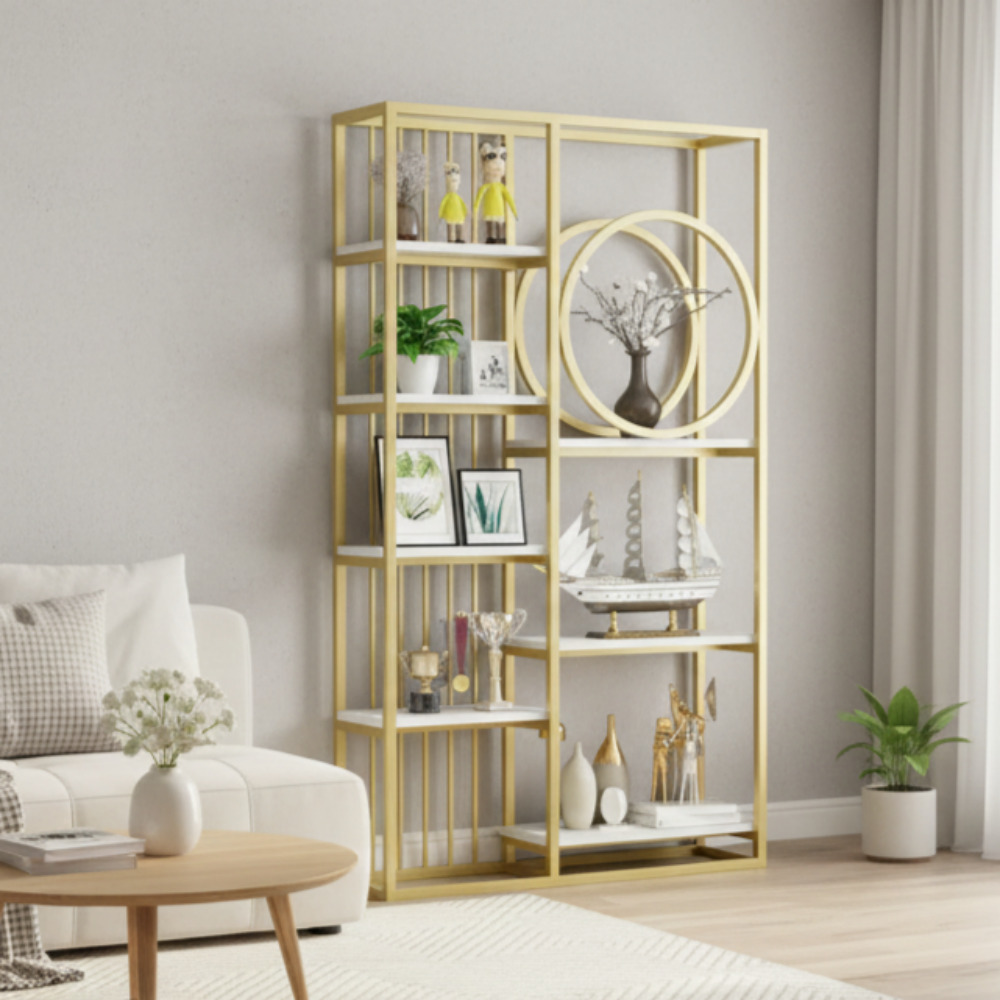 모던쉘 거실 장식장 위스키진열장 다용도실 사무실 거실 카페 선반 인테리어, 골드/120*30*200cm 274,000원