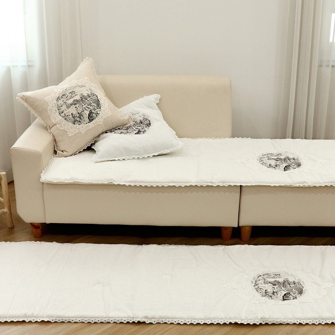 프렌치 고급 린넨 명화 거실 3인 4인 돌 다용도 쇼파패드 매트 136,000원