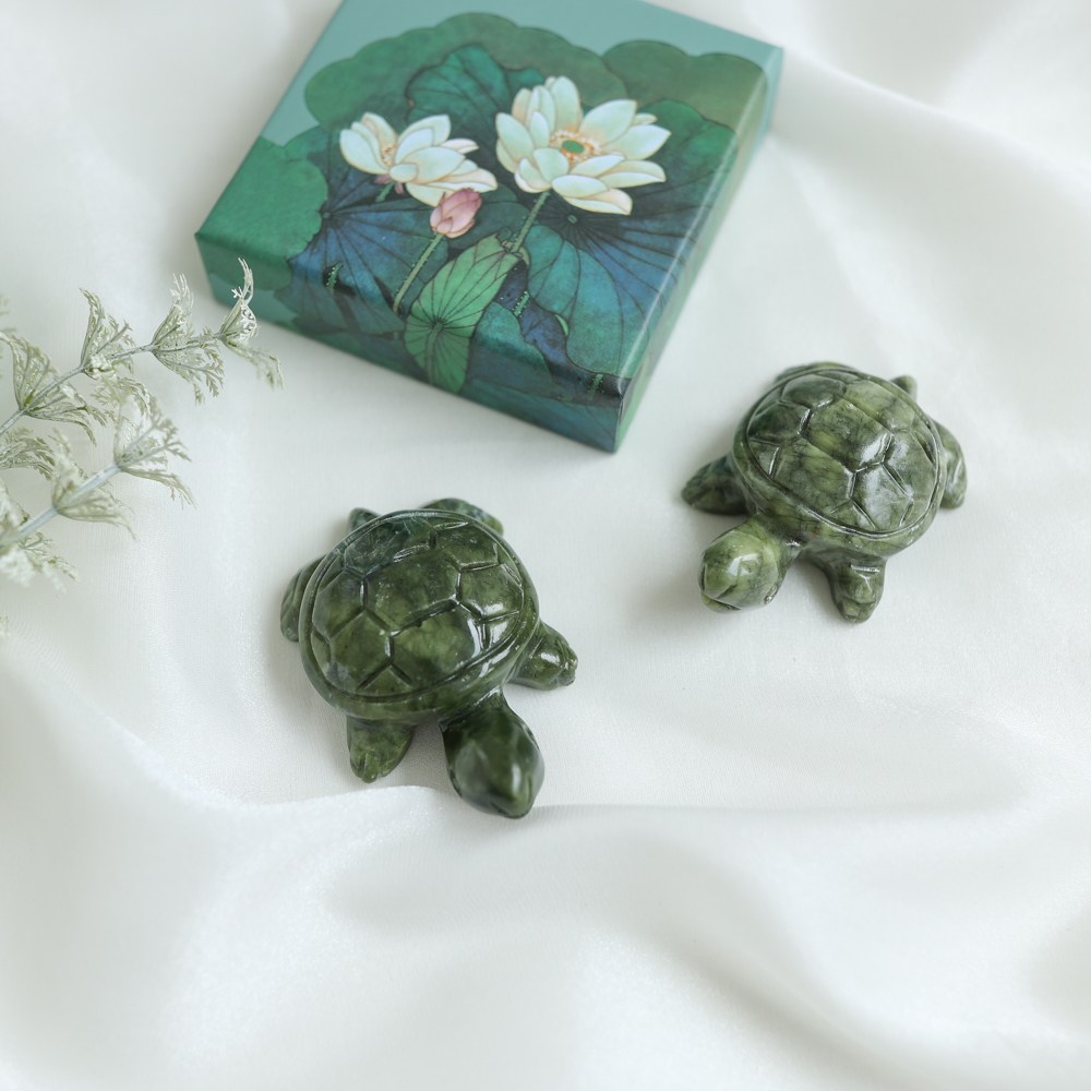 케이트가든 옥 거북이 천연석 비취 신혼부부 집들이 선물 인테리어 소품, 2P 19,800원