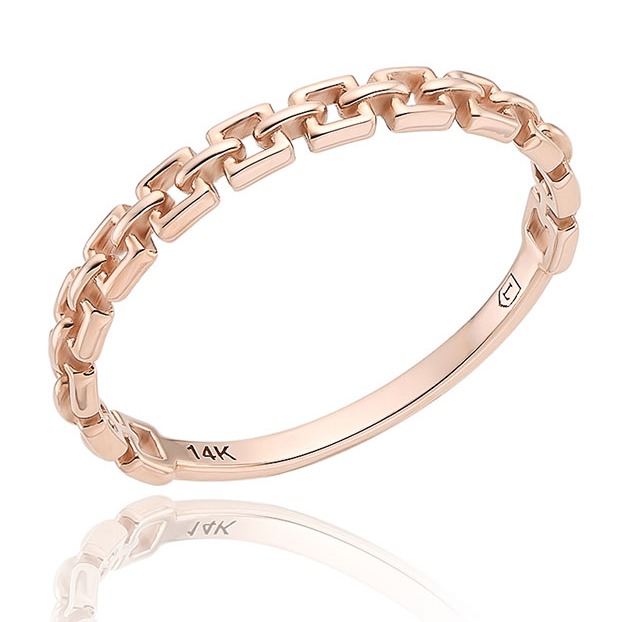 로이드 여성용 트리오 스퀘어 패턴 14K 골드 반지 429,000원