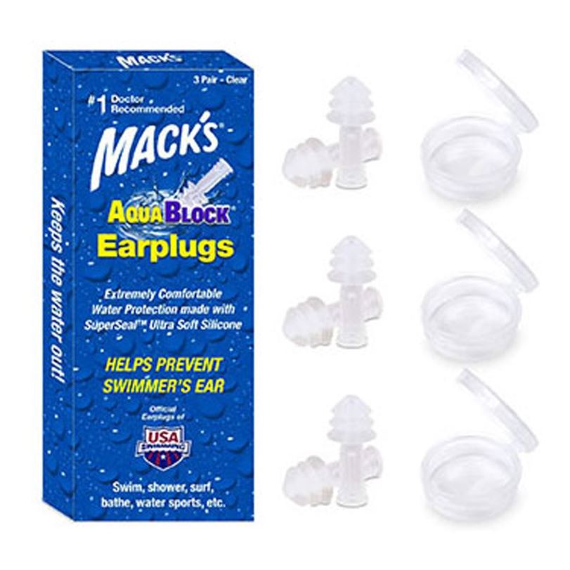 맥스 아쿠아블록 실리콘 수영 귀마개 투명색 3쌍 케이스 포함, 1세트, 3쌍 9,950원