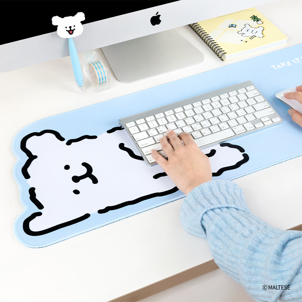 [몰티즈 형태 데스크 장패드] 책상패드 데스크패드 캐릭터장패드 몰티즈굿즈 데스크테리어 책상꾸미기 컴퓨터용품 게이밍패드 귀여운문구 인테리어소품 키보드패드 선물용품 10,300원
