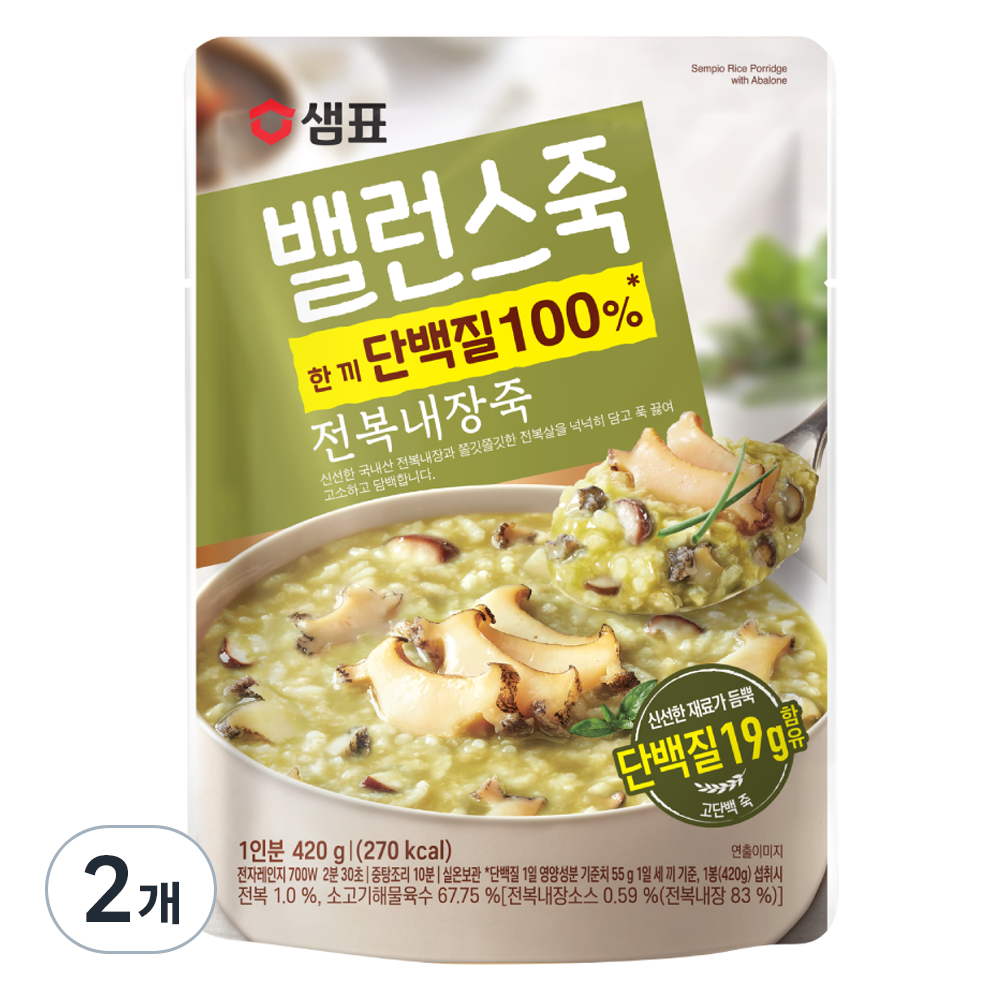샘표 밸런스죽 전복내장죽 6,790원