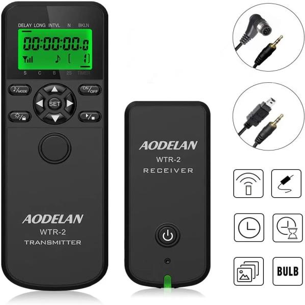 카메라릴리즈 AODELAN-무선 카메라 타이머 셔터 릴리스 원격 제어 니콘 호환용 D850 D6 D5 Z7II Z7 Z6II Z6 Z5 D780 P950 D810 P1000 P78 49,400원