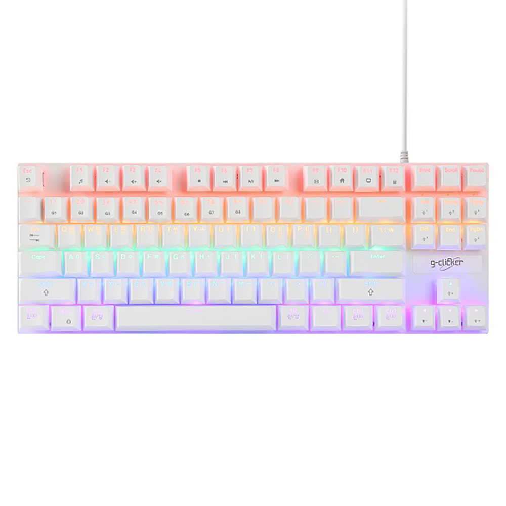 지클릭커 슈퍼히어로 87키 게이밍 기계식 유선 텐키리스 키보드, 화이트, GK-510X, 적축 26,800원