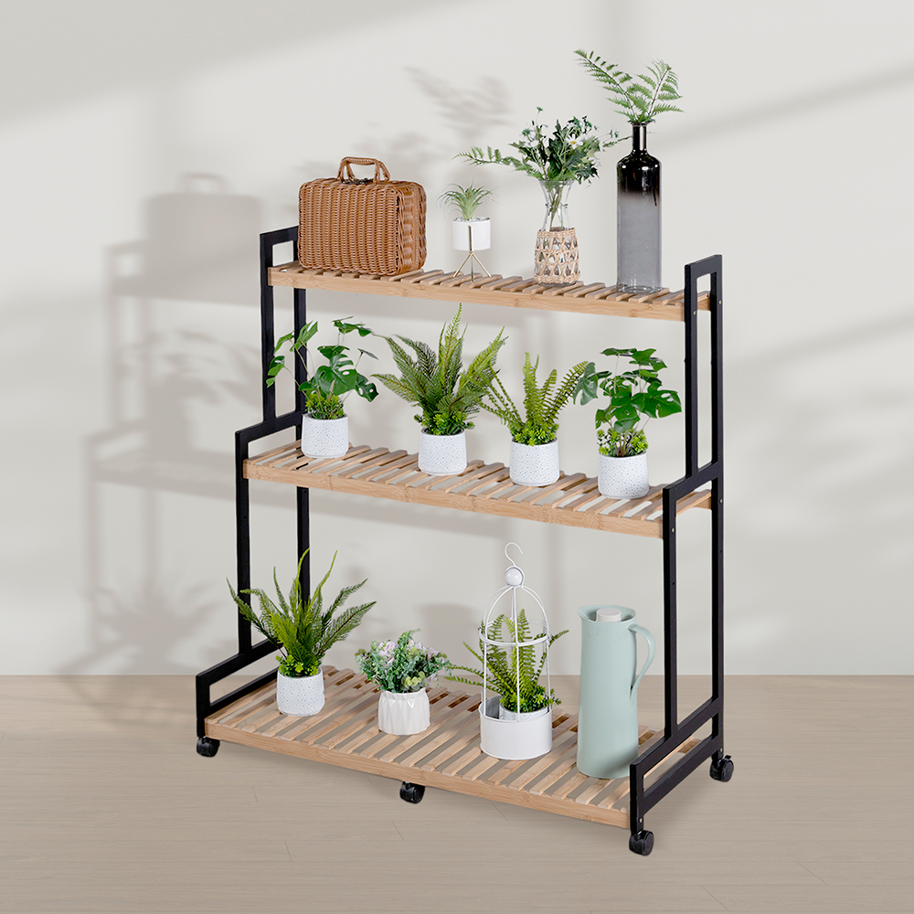 아웃팅 케이가든 원목 계단형 다용도 블랙프레임 선반 41,560원