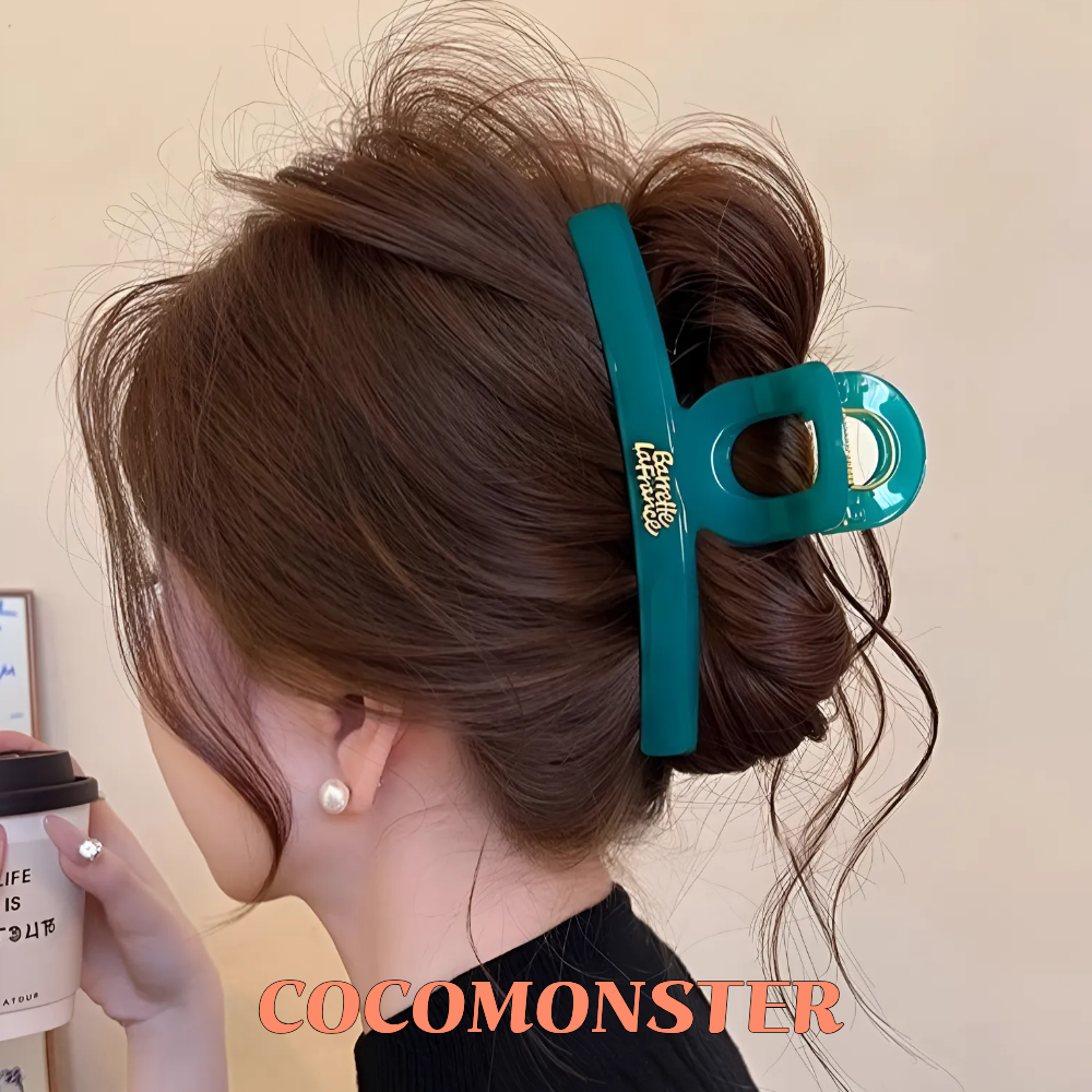 COCOMONSTER 프리미엄 골드 포인트 대형 올림머리 헤어 집게핀 튼튼한 반머리 헤어핀 19,000원