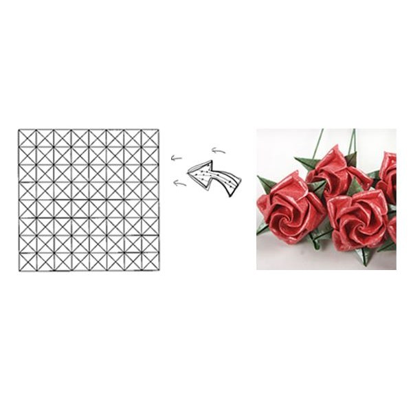 이지 펄구김지 장미종이 9cmX9cm 재단종이 10장(종이장미용,장미접기,장미만들기) 1,200원