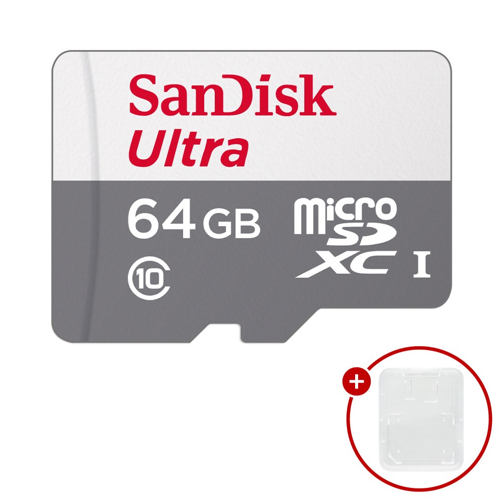 샌디스크 마이크로SD카드 울트라 SDSQUNR + SD카드 케이스 28,000원