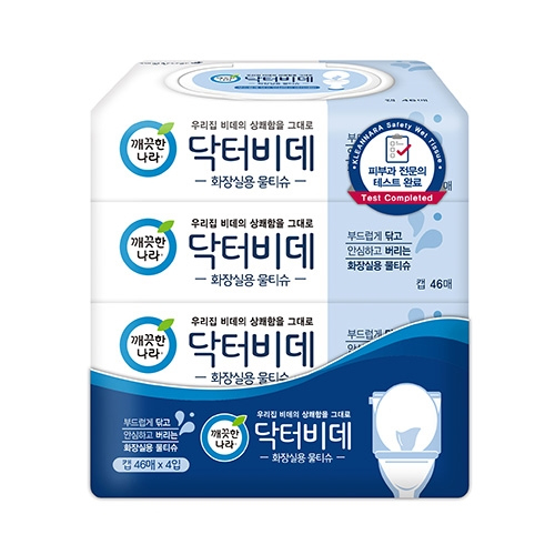 깨끗한나라 닥터비데 물티슈46매, 4개입, 100g, 46매, 4개 19,000원