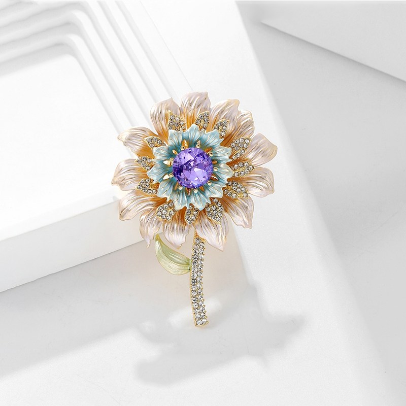 프랑스식 데이지 꽃 해바라기 브로치 여성 정교한 럭셔리 럭셔리 럭셔리 여성 럭셔리 스타일 크리스털 브로치 봄빛이 가득한 브로치 액세서리 25,000원