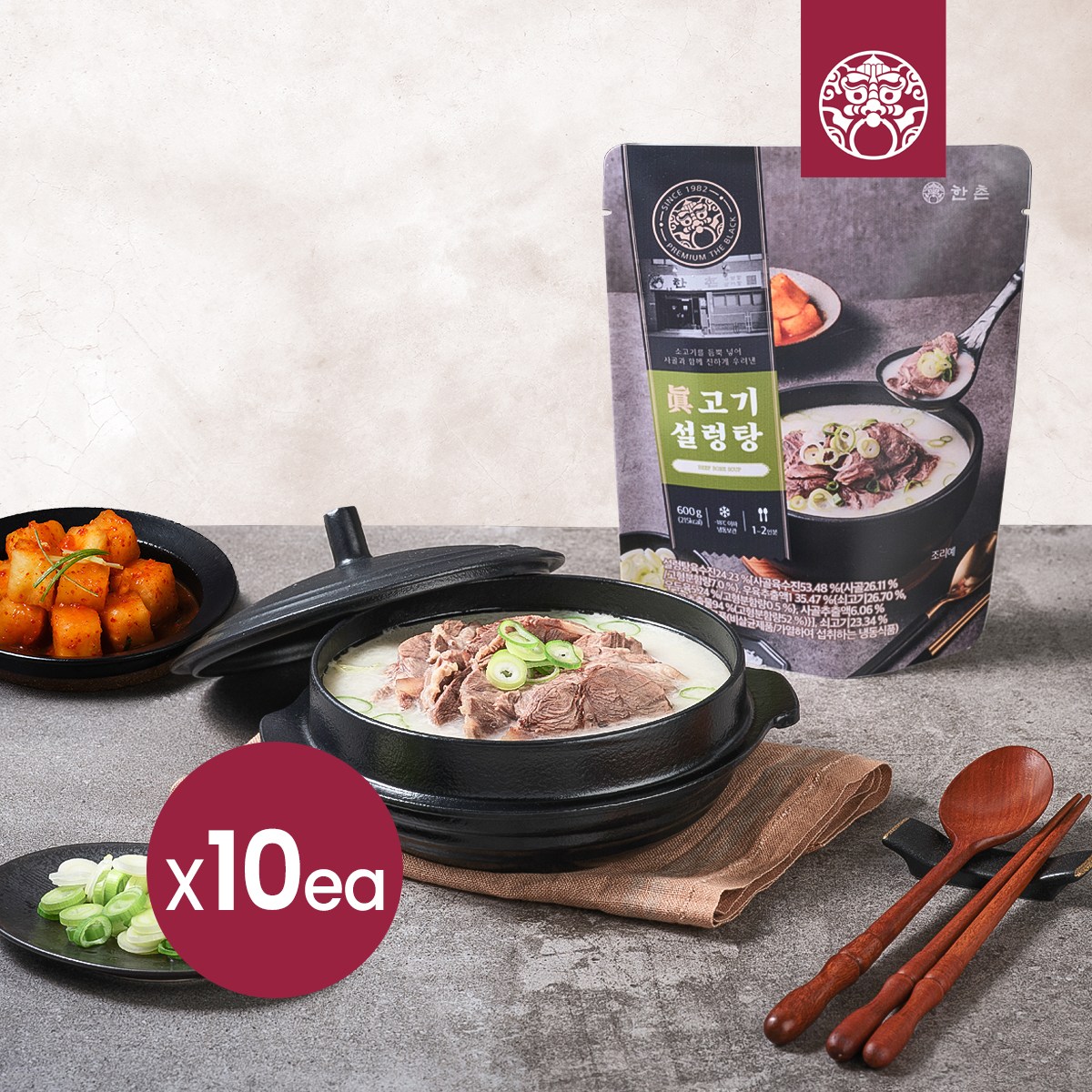 [한촌설렁탕] 더블랙 진 고기설렁탕 600g X 10팩 (신선냉동), 10개, 600g 98,000원