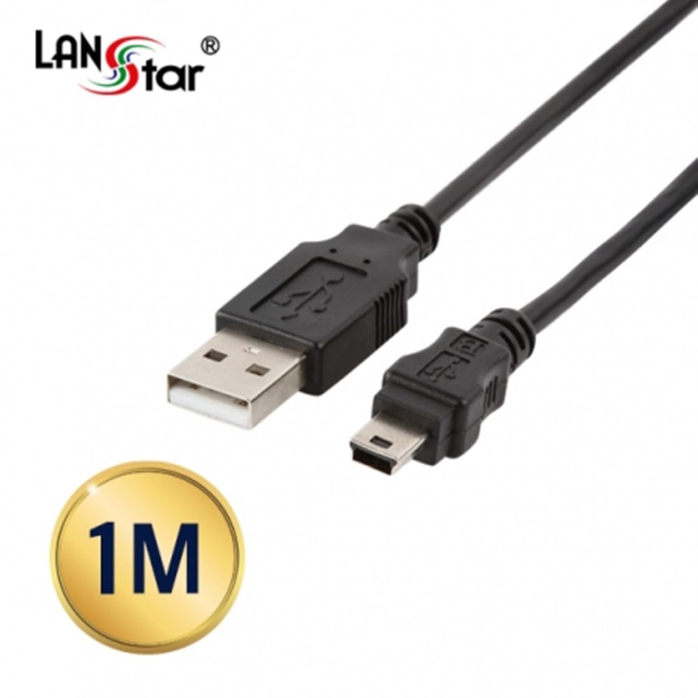 LANstar USB2.0미니케이블 USB A to Mini5핀 1M LS-USB-AM5P-1M, 1개, 1m 800원
