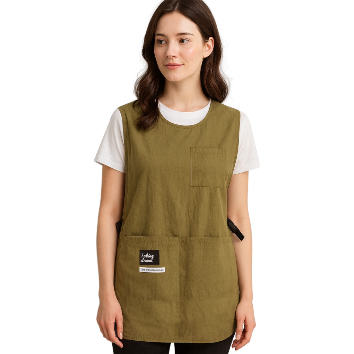 슈가야 롱 앞치마 생활방수 조끼형 주방 롱 버클 조절형, 1개, 카키롱 10,900원