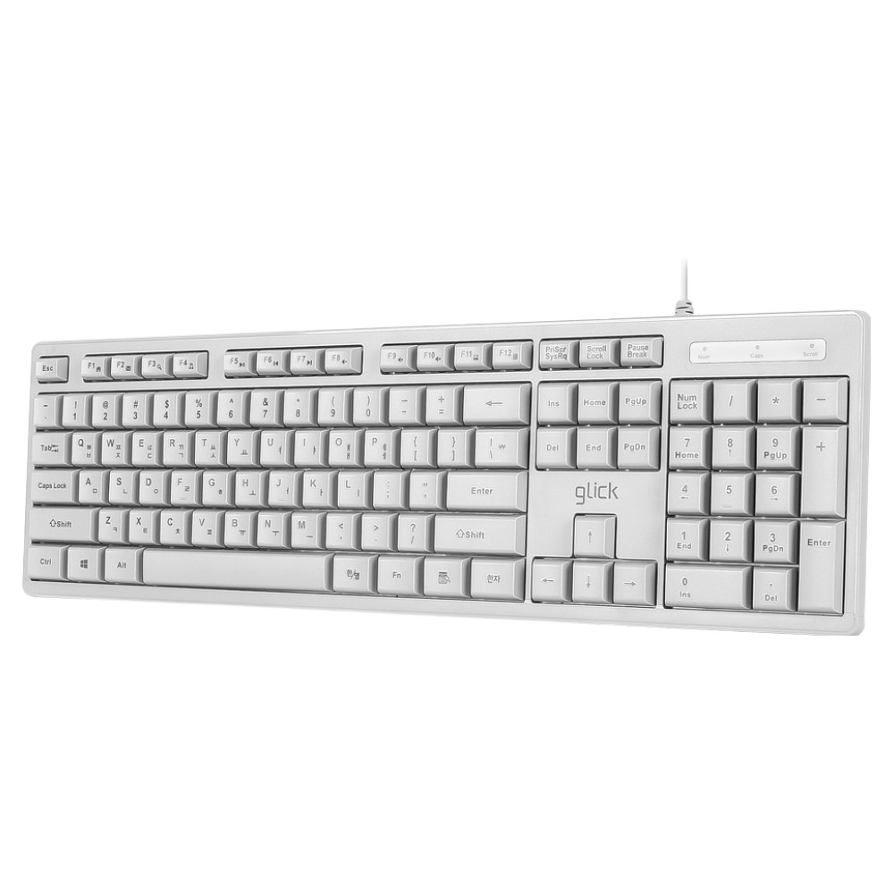 지클릭커 유선 OFFICEPRO 슬림 키보드, 제조사축, OPK10, 화이트 9,900원