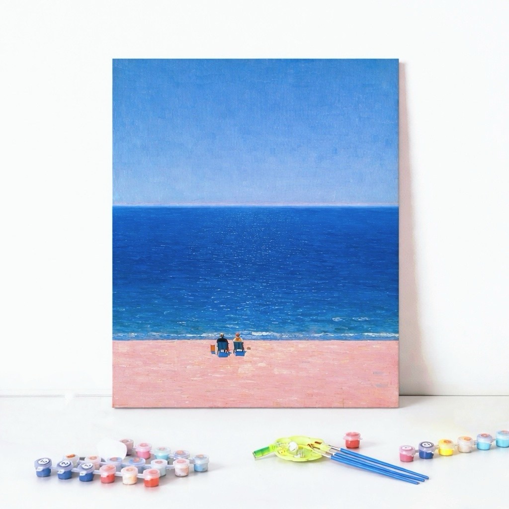 LCLC집중력 힐링 취미 유화그리기 DIY 숫자 페인팅 세트 감성 풍경 캔버스 30x40cm, 1개, 힐링 오션뷰 NO.2 16,800원