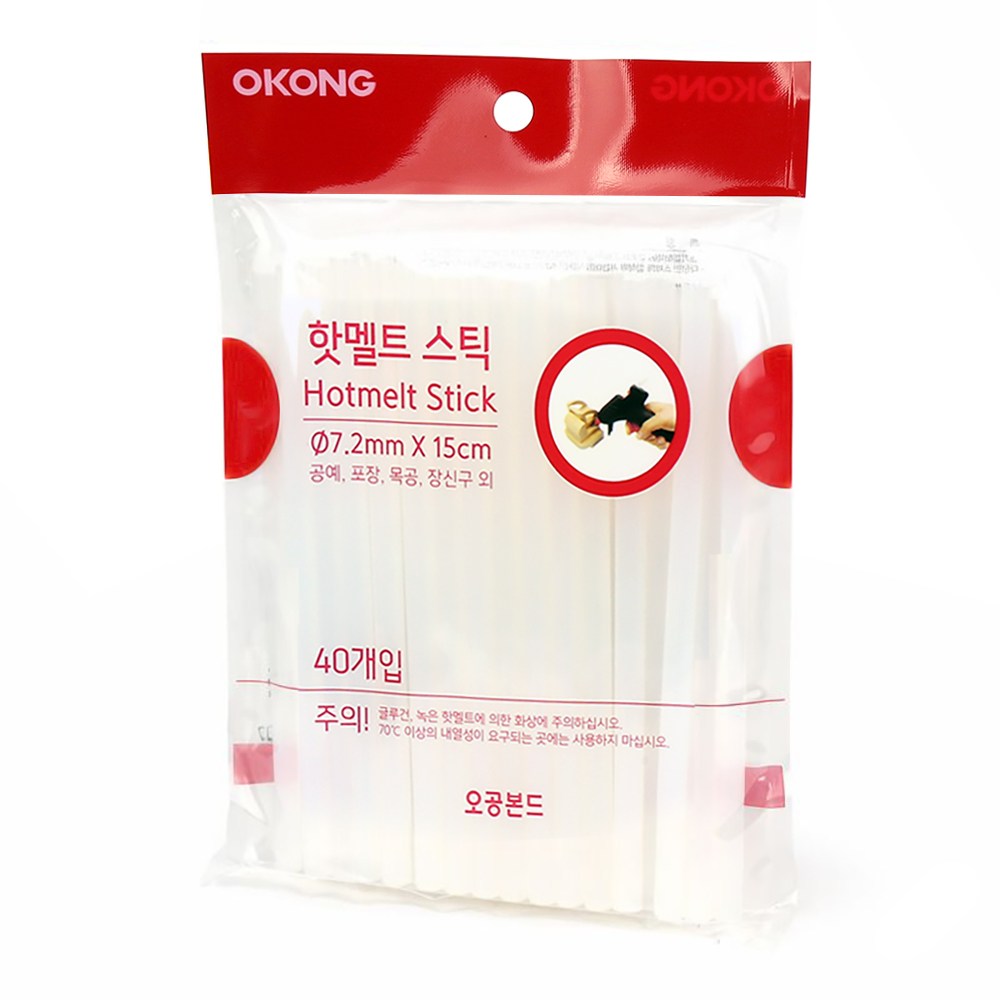 오공 핫멜트스틱 글루건심 소형 7mm 40ea 5,700원