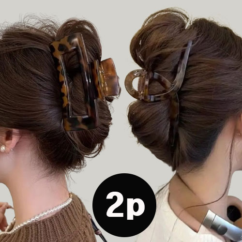 공주마마 고퀄리티럭셔리한레오파드브라운칼라2종올림머리집게핀(1+1) 7,400원