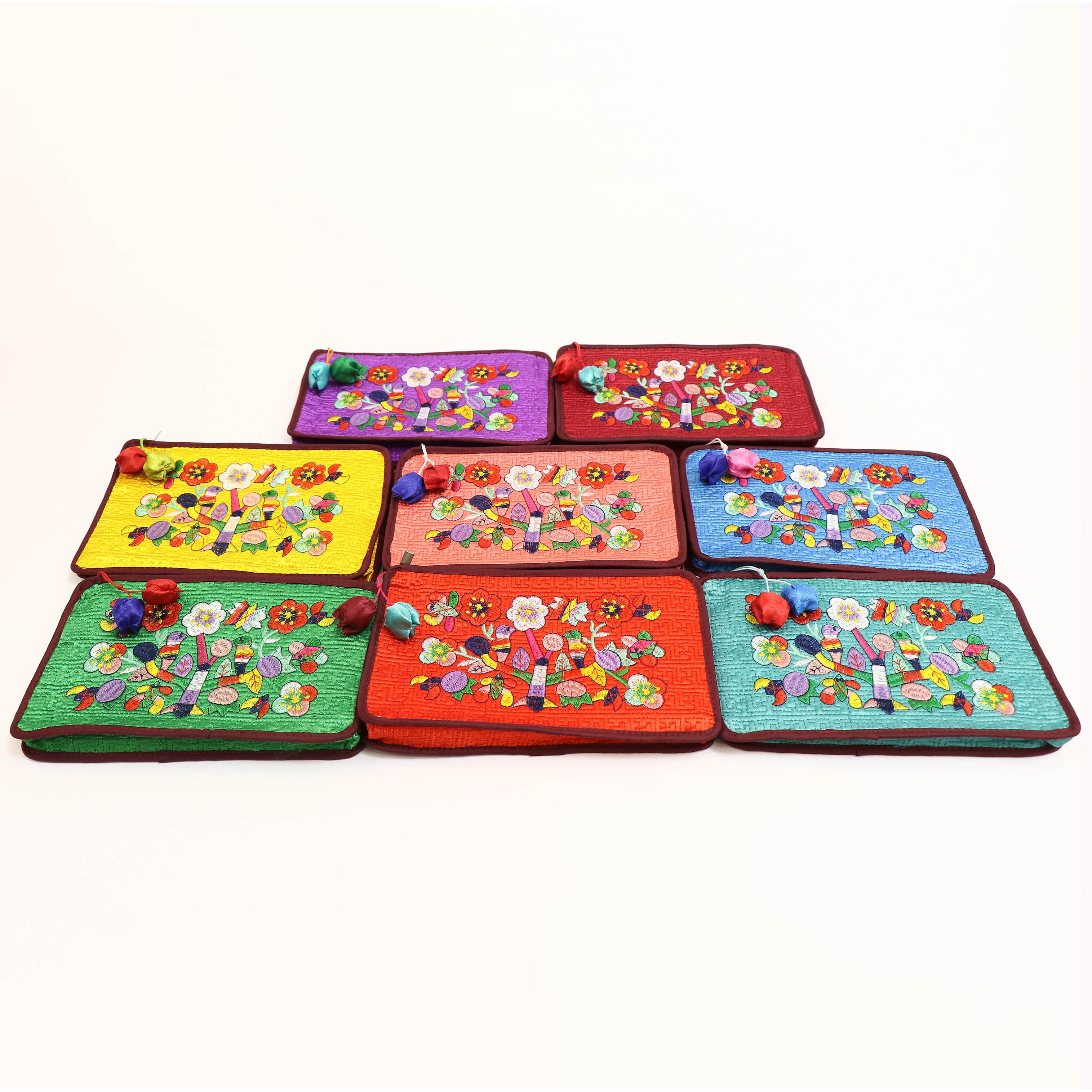 봉봉러브 전통 누빔 꽃자수 사각 파우치 5,500원