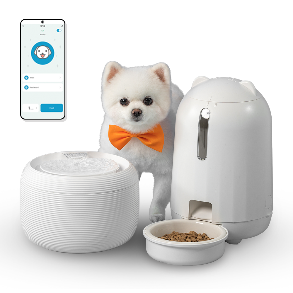 페키움 강아지 고양이 풀패키지 급수기 정수기 어플 스마트 급식기, 1세트, 화이트, PSF-20 109,900원