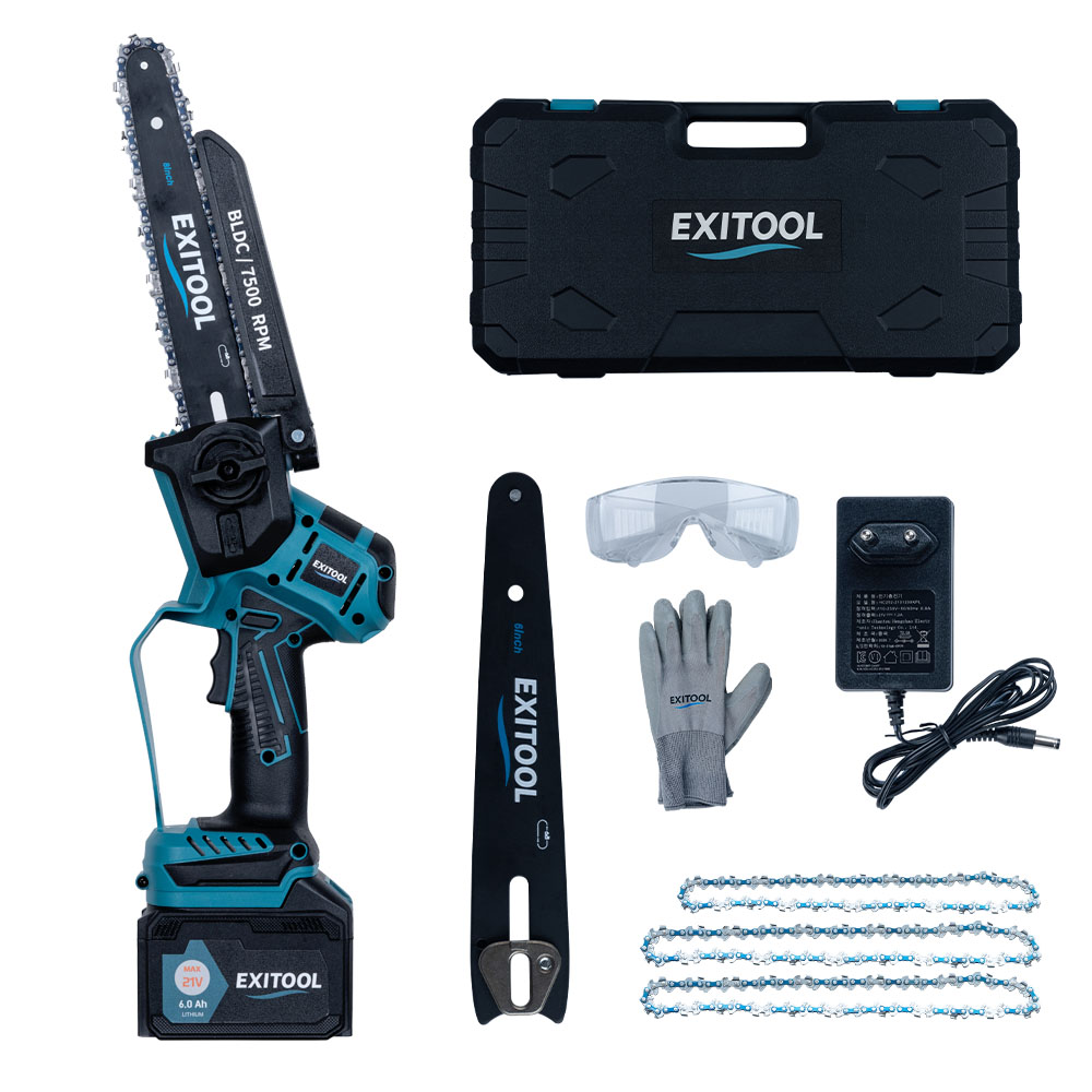 엑시툴 무선 전기톱 전동 충전식 미니 소형 충전 체인톱 20cm 155,000원