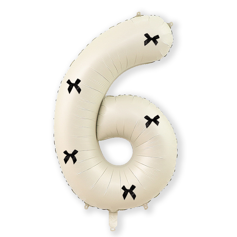 올리브파티 초대형 크림 블랙 리본 숫자 생일 풍선 6,900원