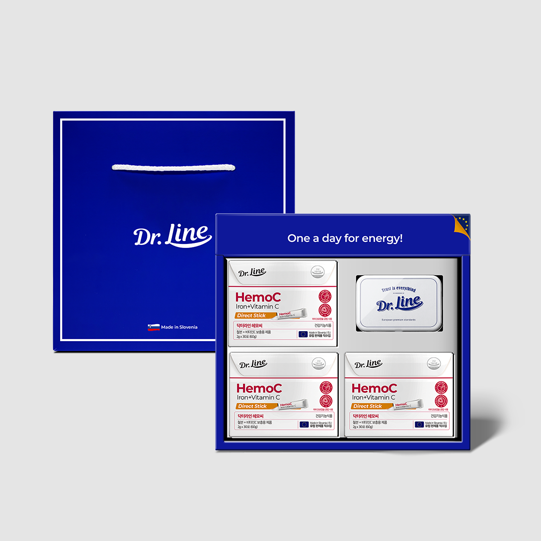 닥터라인 헤모씨 다이렉트 3박스 + 틴케이스 선물세트 온가족 어린이 여성 임산부 1박스x30포 113,500원