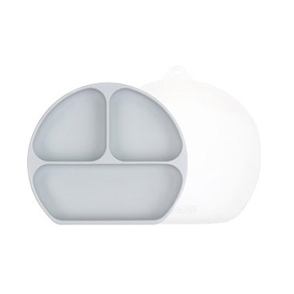 범킨스 실리콘 흡착식판 3구 덮개 세트, 그레이, 식판 + 덮개 23,420원